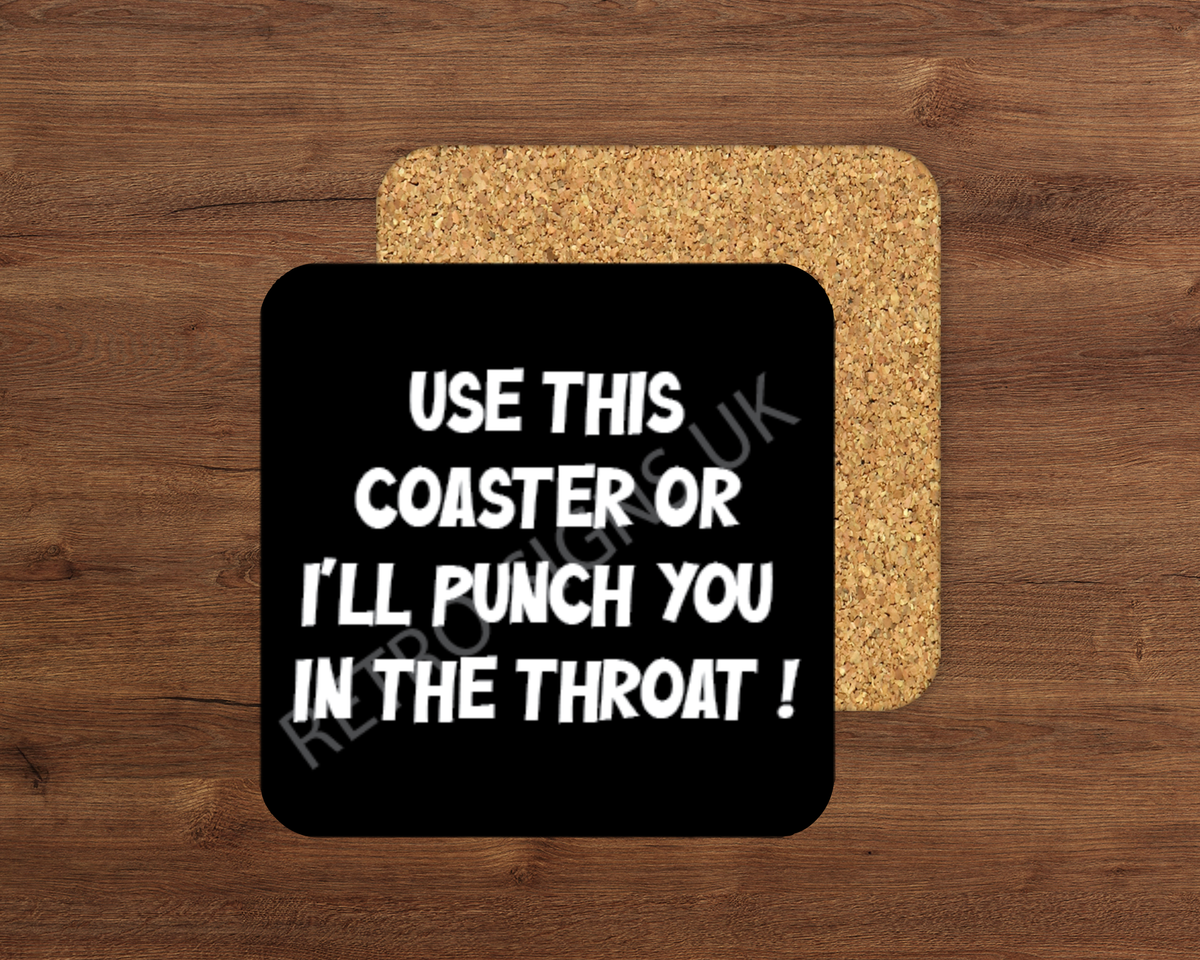 Use This Coaster glossy cork-backed drink coaster by Retro Signs UK