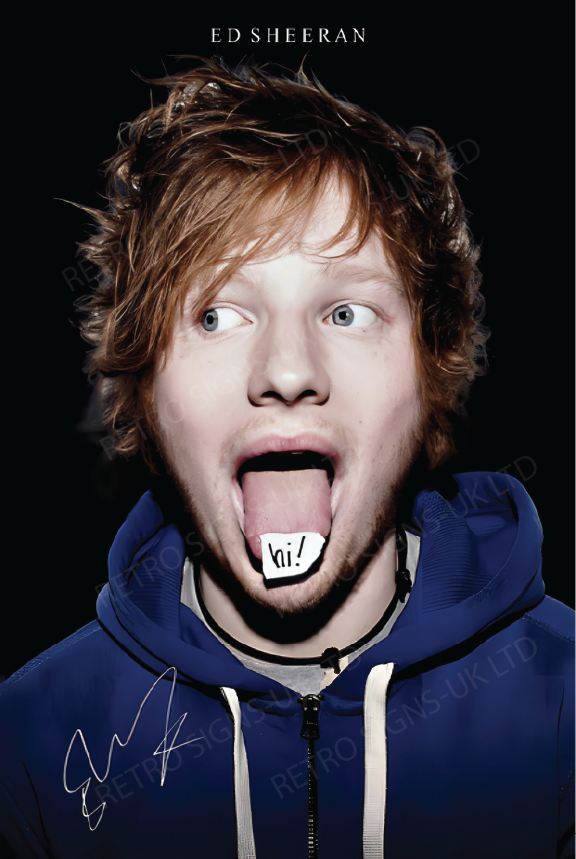 Ed Sheeran – Aluminium Metal Wall Sign 20 x 30cm